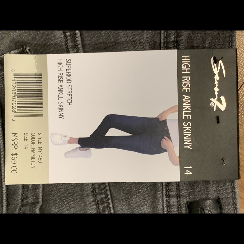 Seven 7- High Rise Ankle Skinny Jeans Gray